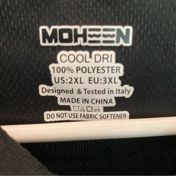 MOHEEN Big Men 2XL Cool Dri Performance Polo Golf short sleeve shirt black white - Picture 5 of 5